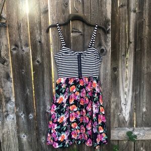 Striped and Floral Summer Dress